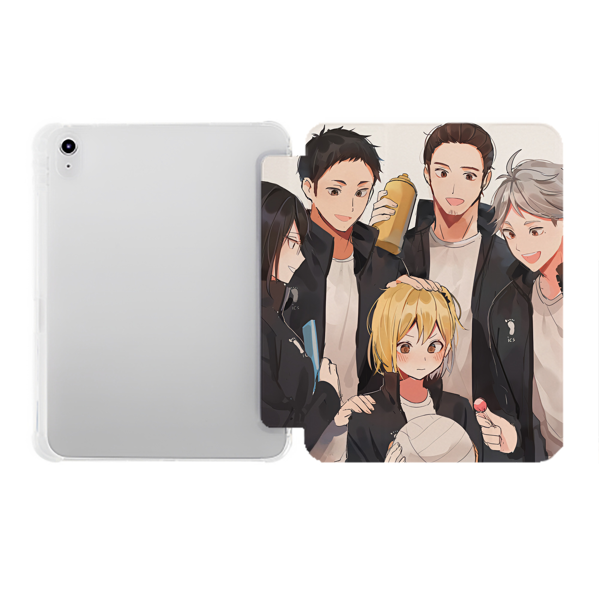 （画像用） ハイキュー!! Haikyu!! IPad ケース ペン収納付き 三つ折りスタンド PUレザー×シリコン 対応機種9.5/10.5/10.9インチ
